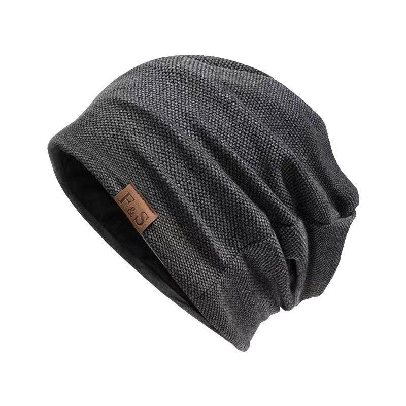 Pullover Cold Hat Women's Casual Winter Velvet Loose Leather Label Hat Knitted Hat Men's and Women's Outdoor Headgear