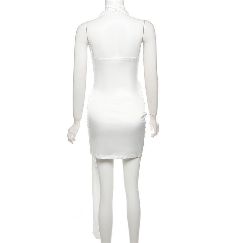 Fall Women's Solid Color Slim-fit High-waisted Street Fashion V-neck Sleeveless Dress