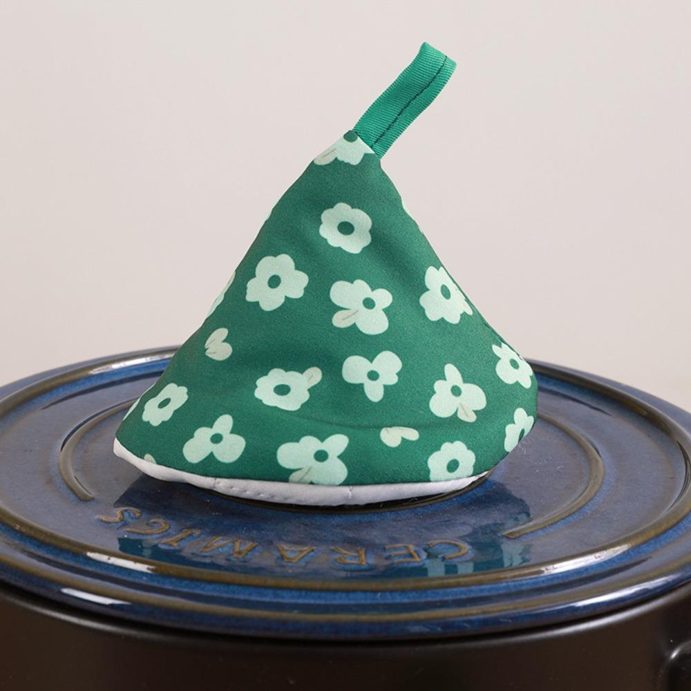 Durable Floral Microwave Gloves Heat Resistance Thickened Oven Mitts Portable Anti-scald Pot Handle Cap Baking Accessories