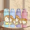 1PC Two Little Girls Best Friend Print 750ml Color Plastic Sports Water Bottle Leakproof Flip Straw Lid Suitable for Sports Office Home Use