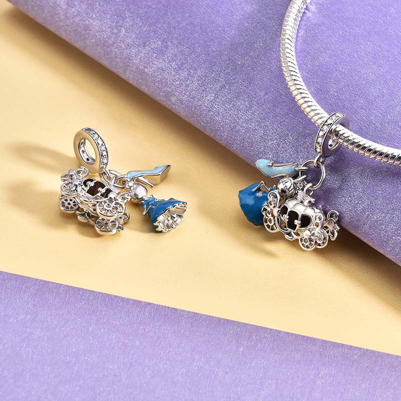 Danturn 925 Silber Charms Verhedderter Mickey Minnie Mulan Anhänger für Frauen Schmuckherstellung Armbänder Halskette