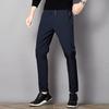 Men's Ice Silk Pants Summer Men's Casual Sports Pants Gray Zipper Pockets Slim Straight Breathable Lightweight Cool Feeling