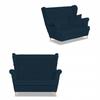 Sofa Canapé Wingback Rene Estella Scandinavian Family Furniture Navy Corduroy