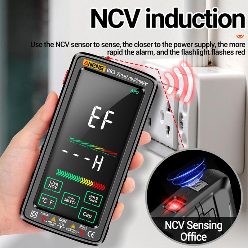 ANENG 683 682 681 Smart Digital Multimeter LCD/VA Reverse Display Capacitance Meter Hz Ohm Diode Tester AC/DC Measuring Tools