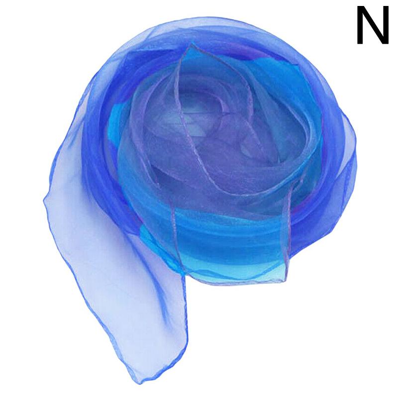 Transparent Summer Scarf For Women Square Gradient Color Head Wear Shinny Thin Chiffon Neck Shawl Beach Vacation Accessories