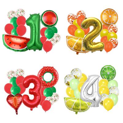 Fruit Aluminum Film Balloon 19-Piece Set Watermelon Strawberry Children'S Birthday Balloon Party Decoration