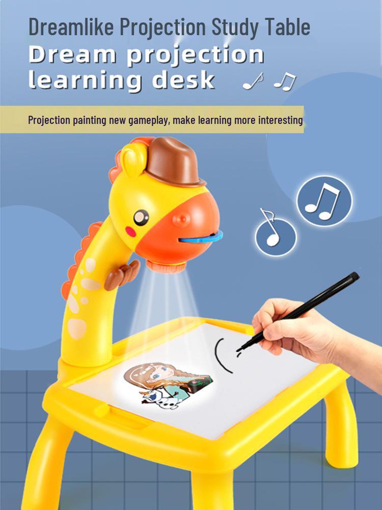 Deer-Shaped Multifunctional Projection Drawing and Writing Table for Kids