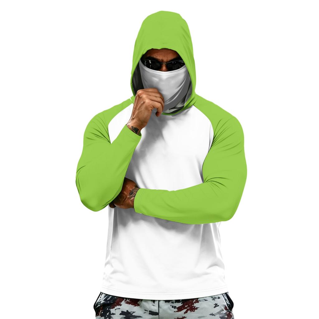 Men's Athletic Hoodies Long Sleeve Fishing Shirts for Men Men's Dry Fit Long Sleeve Active Hoodie Sun Fishing Hoodie with Face