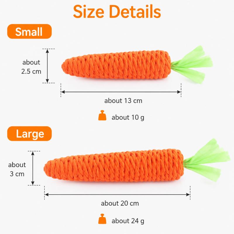 Cat Toy Carrot Sound Pet Products Bite Resistant Paper Rope Scratcher Clean Teeth Interactive Play Cat Carrot Chew Toy for Cat