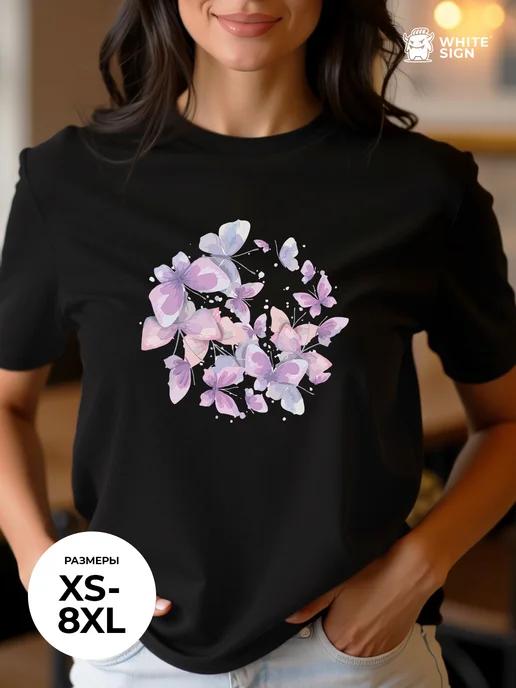 Butterflies Oversized Cotton T-Shirt M