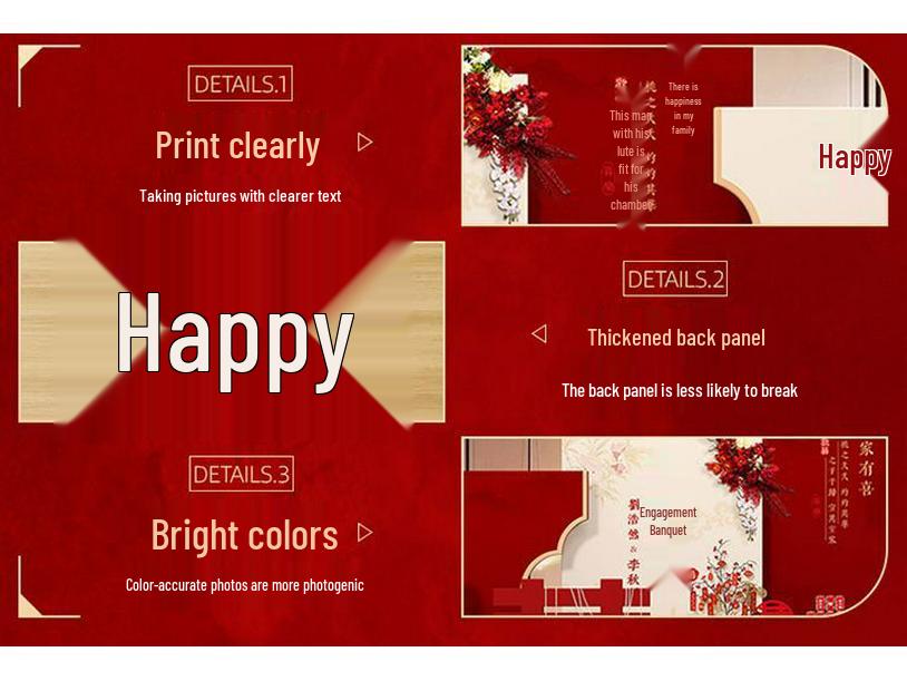 Chinese Wedding Engagement Backdrop Set with Heightened KT Board and Decor