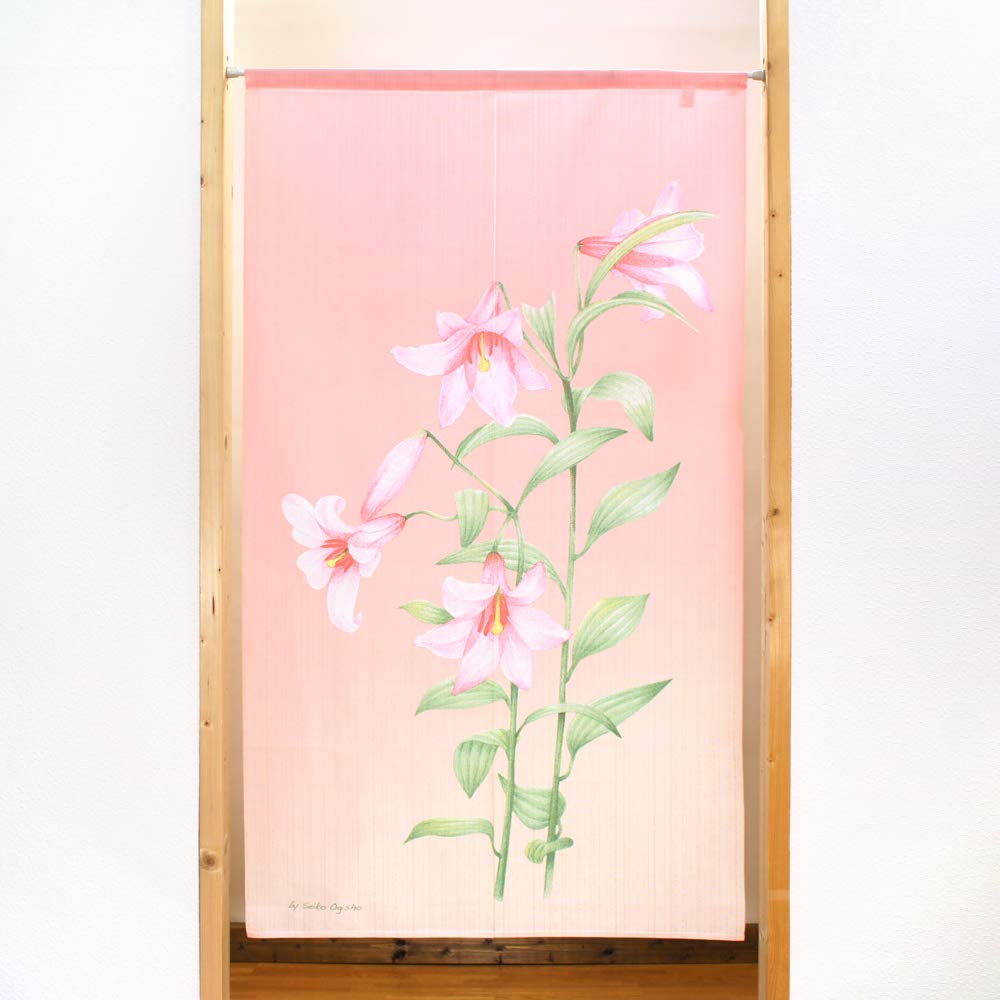 Noren Kobo Otome Yuri Curtain Room 85 X 150 Long Otome Yuri 10739 Tapestry, Divider/Privacy Screen, Cm, (Pink),