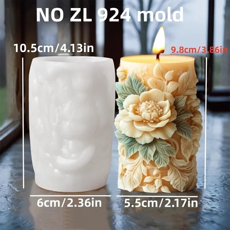 Fai da te 2025 Rilievo lavanda stampo in silicone cilindrico Stampo rilievo pianta fiore Strumenti per fare candele Stampi in gesso lavanda