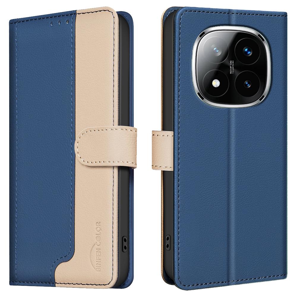 BINFEN COLOR BF33 for Xiaomi Redmi Note 14 Pro 4G Leather Case Splicing Color RFID Blocking