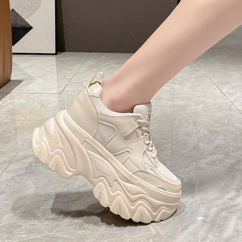 8Cm Thick-soled Mesh Dad Shoes Women's 2025 New Spring Casual Korean Version of Muffin Height-increasing Small Sports Shoes
