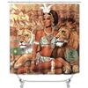 Fashion African Woman Shower Curtain Set With Rugs Afro Girl Egyptian Lady Fabric Shower Curtain Liner Non-Slip Carpet
