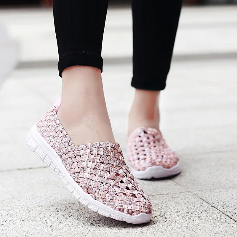 Sneakers da Donna Estive Scarpe Intrecciate Ballerine da Donna Mocassini Casual Traspiranti Femael Tenis Sneakers Leggere