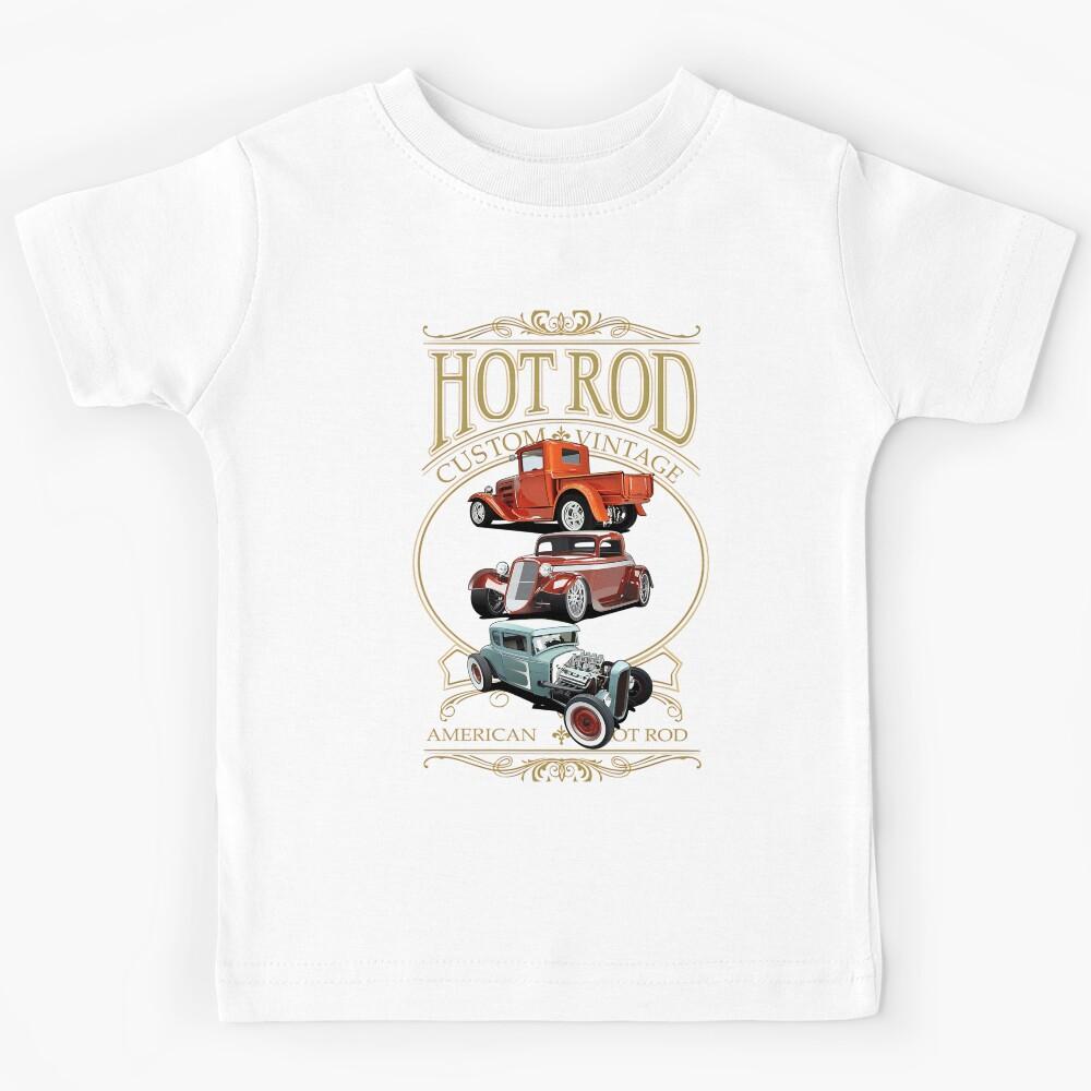 Muscle Racing Hot Rod Vintage Drag Car Kids T-Shirt 150