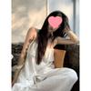 Elegant White Women's Summer 2026 Fashion: Ruffled Camisole & Wide-Leg Pants Skirt Set