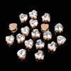 Flatback Zircon Rhinestones Cubic Zirconia teardrop base Claws Sew On  clear  Zircon For Rings Earrings DIY Clothing Accessorie