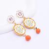 Painting Enamel Flower Dangle Earrings Charm Bohemian Dangle Earring  Party