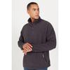 Men's Ecru Loose Fit Stand-up Collar Jacquard Soft Touch Fleece Sweatshirt