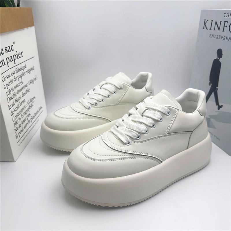 Fashion Luxury Fashion Designer Men's White Patchwork All Match Thick Bottom Causal Shoes Male Flats Moccasins Walking Sneakers