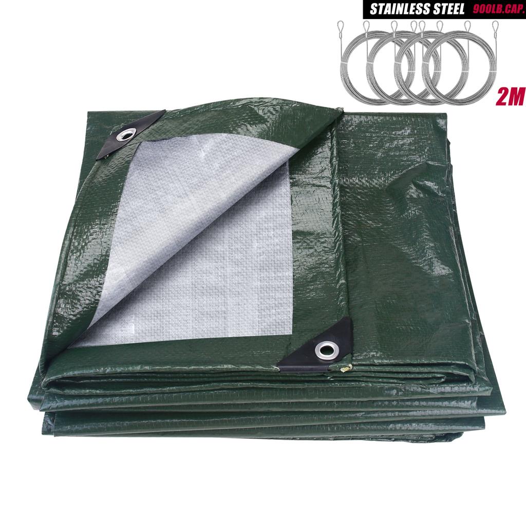 Waterproof Tarpaulin Large Heavy Duty Tarp UV Resistant Rip & Tear Proof Tarpaulin with Grommets Garden Rain Cover Awning Canopy