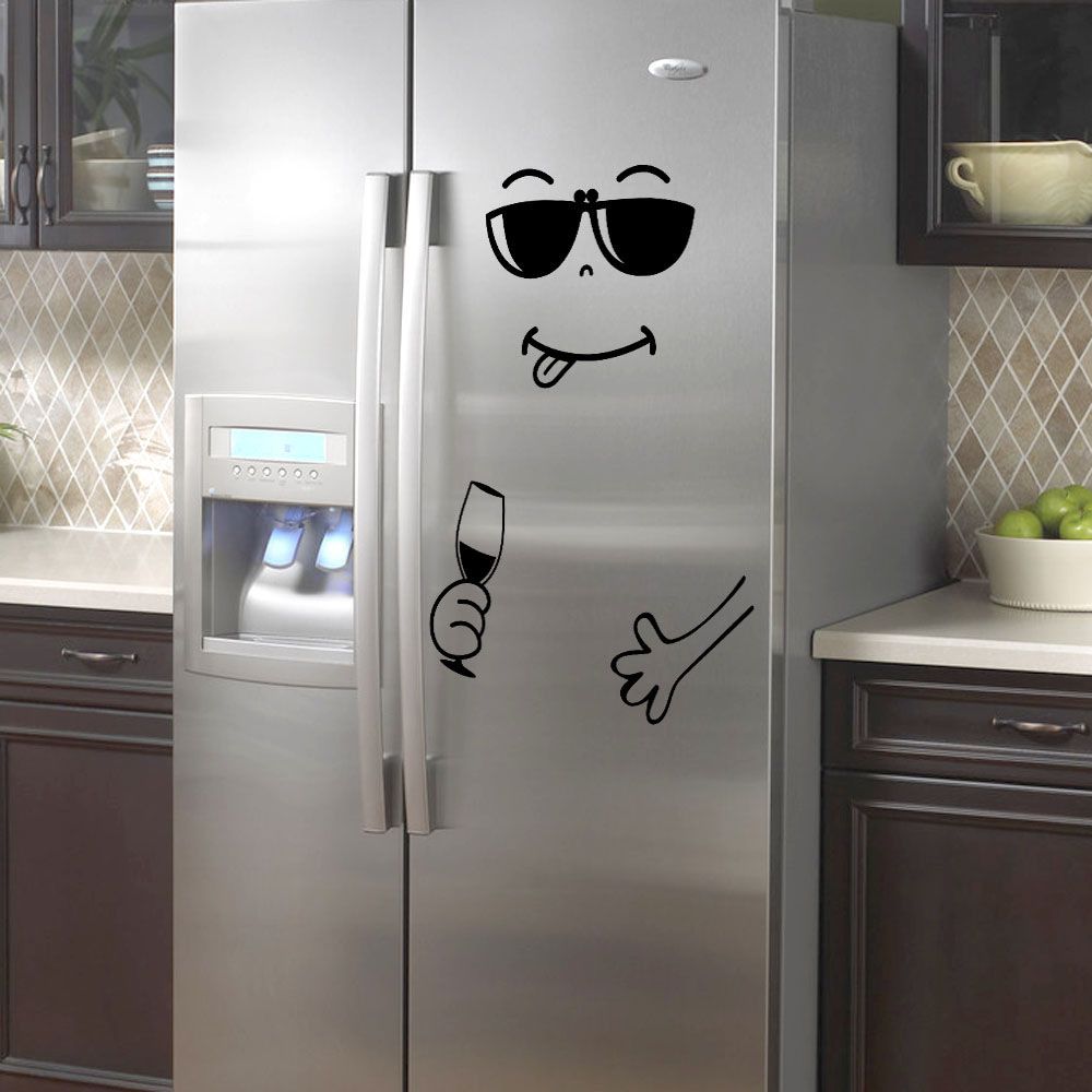 

Smile Face Kitchen & Dining Gadget Refrigerator Decal Fridge Sticker Home Decor Wallpaper Type 1