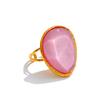 Yhpup Exquisite Candy Multi-Color White Pink Blue Yellow Resin Adjustable Ring Gold Color Stainless Steel Summer Jewelry Gift