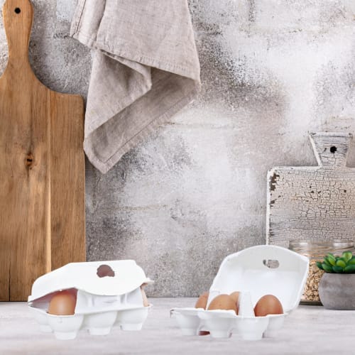 SLMYCAO Paper Egg Cases, Egg Racks, Egg Containers, 6-Piece Egg Trays, Egg Holders, Storage Boxes with Lids, 20-Pack (White)