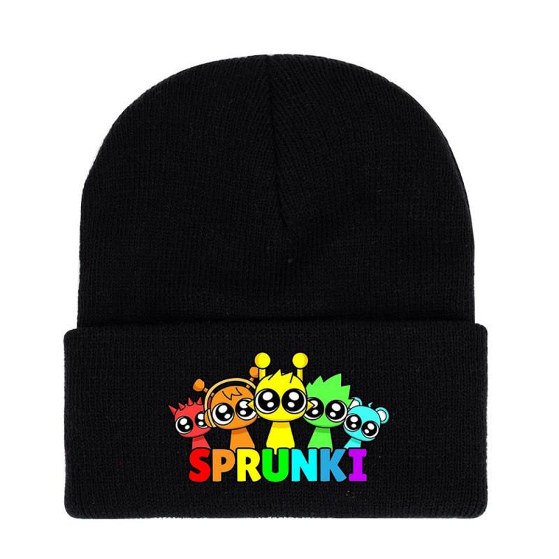 Sprunki Fashion Knitted Hat Solid Color Print Cute Pattern Unisex Design