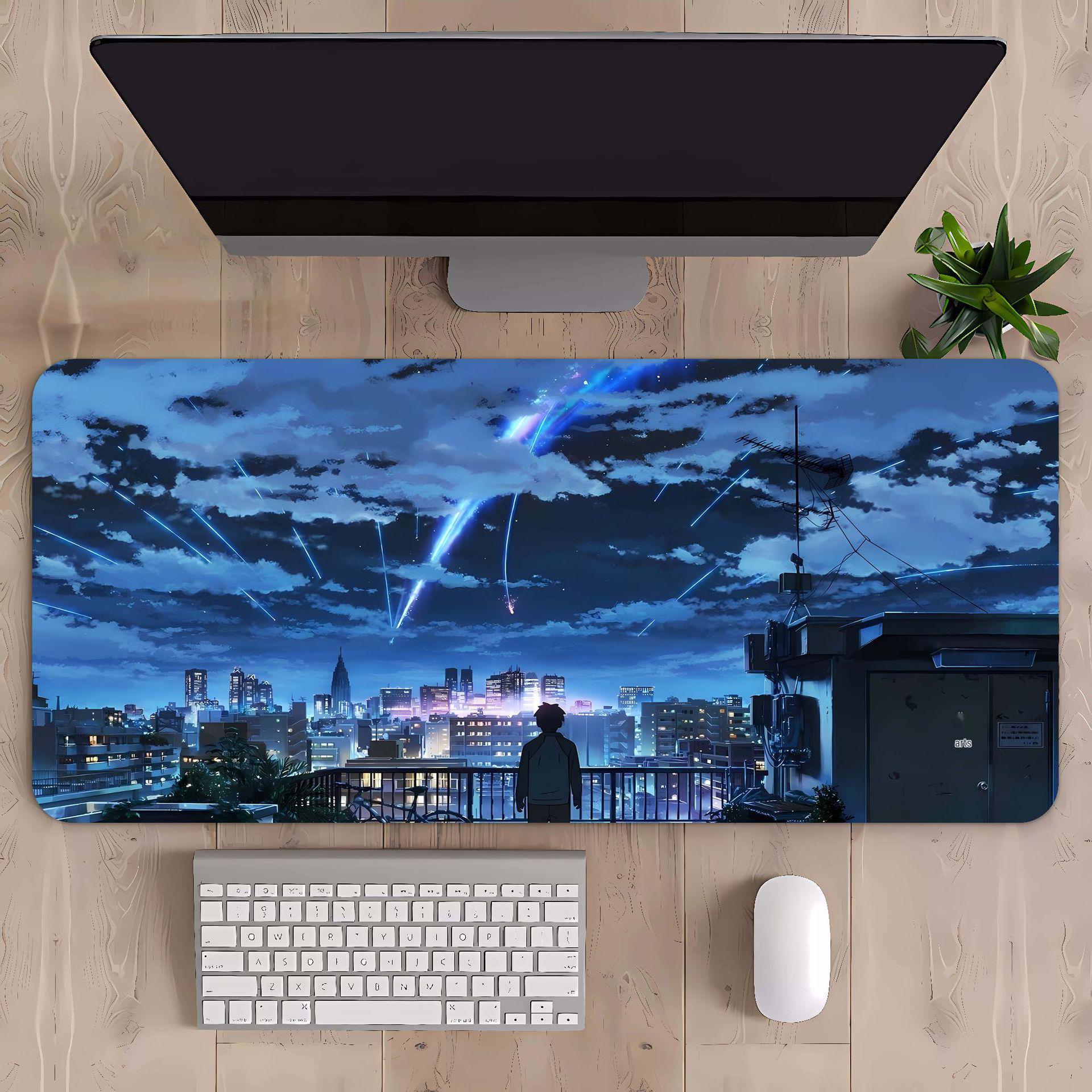 

Очень большой коврик для мыши с горным пейзажем и утолщенным краем с оверлоком для офисных столов 600x300x2mm