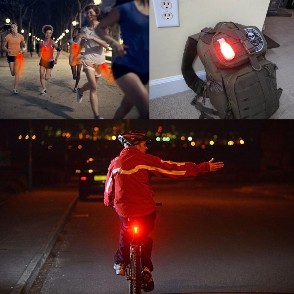 LED Clip On Flashlight Silicone Night Light Backpack Light Pocket Work Light Safety Warning Light for Outdoor Night