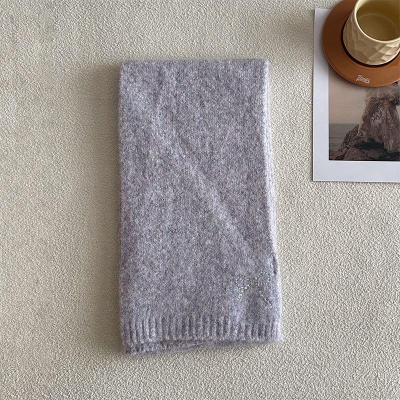 Solid Color Knitted Women's Scarf for Cold Protection and Warmth Luxury Brand Women's High Quality Scarf