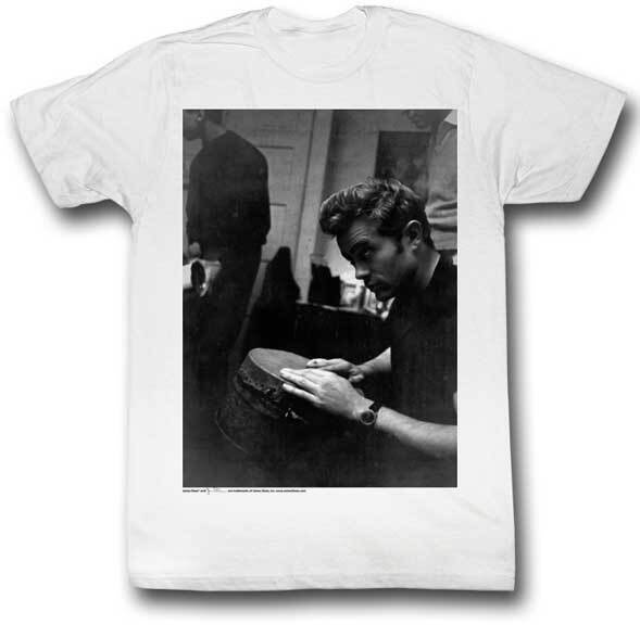 James Dean 1950 Icon Legend Playing Bongo Drum Men T Shirt L