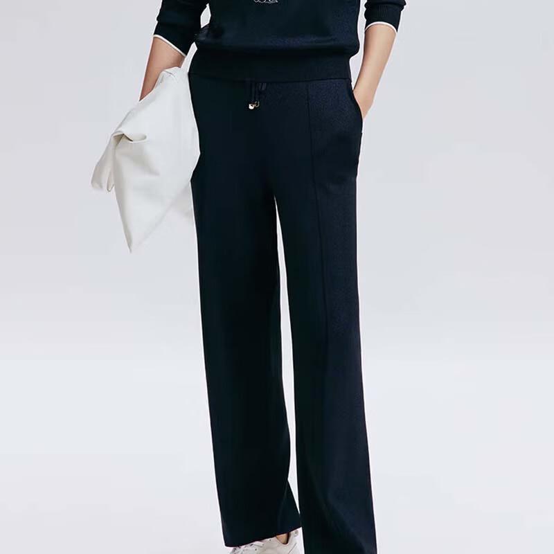 JESSIE 3D Toothpick Pleat Wide-Leg Knit Pants for Women