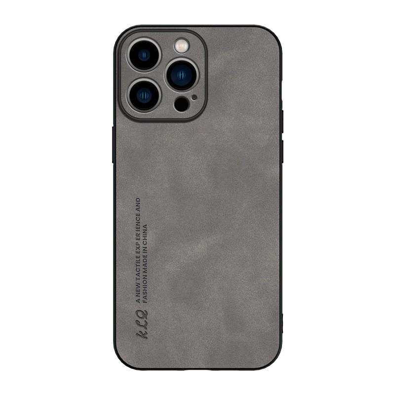 Business-Style Suede Leather Phone Case IPhone 17 16 Pro Max 13 - Anti-Fingerprint Scratch-Resistant Back Cover