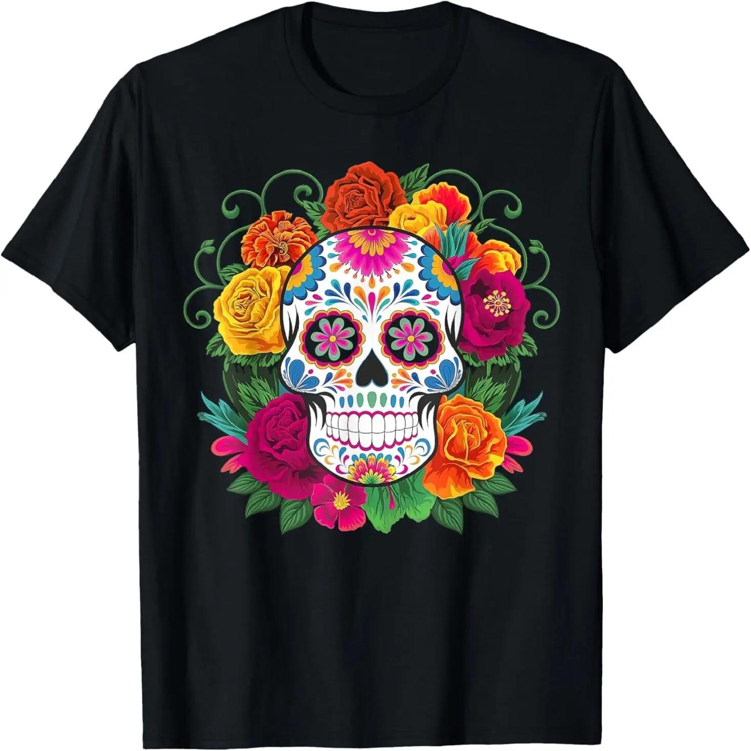 Dia De Los Muertos Costume Day of the Dead Sugar Skull T-Shirt S
