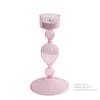 Růžový skleněný svícen na kónické svíčky Svícen Svatební stolní dekorace Skandinávská domácí dekorace Svatební dekorace