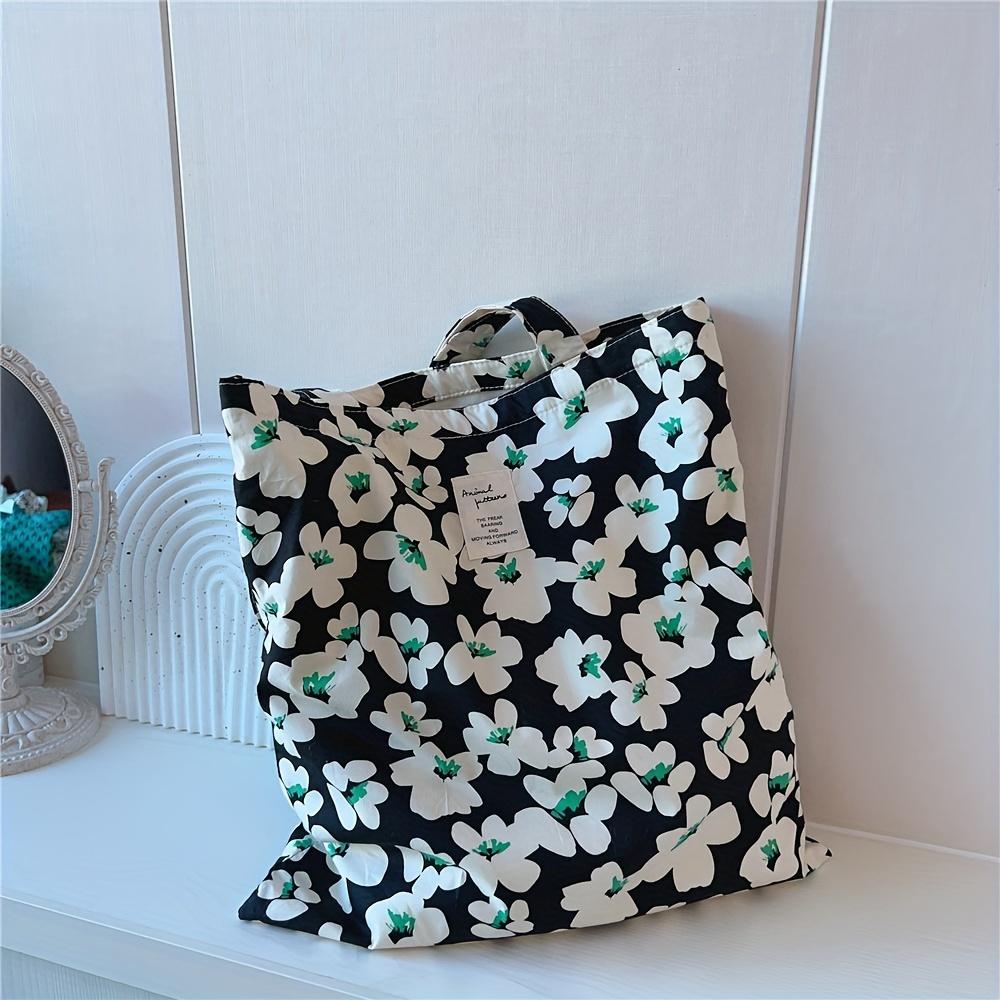 

Vintage Floral Print Shoulder Tote Bag, Large Capacity, Perfect for Casual Daily Use чёрный
