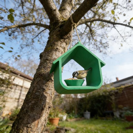 Vannbeskyttet fuglemater Husformet Hengende fuglemater Værbestandig Utendørs fuglemater for Veranda Balkong Terrasse Hage Bakgård