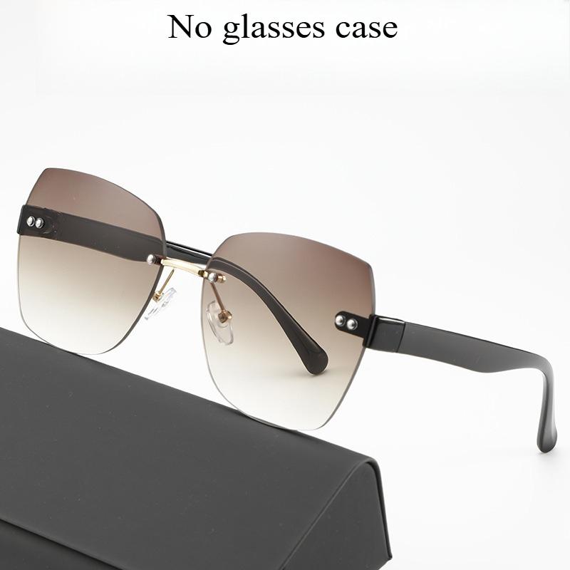 5PCS Rimless Sunglasses Gradient Lenses UV Protection Vintage Korean Style Sun Glasses for Women Men