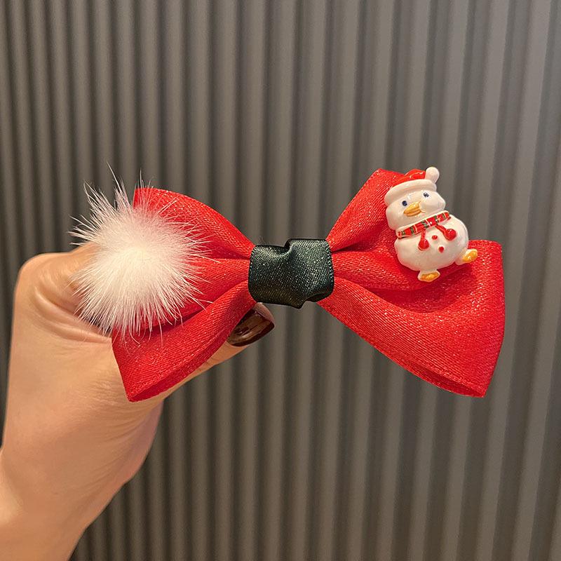 Korean Double-Layer Bow Bell Hairpin - Christmas Princess Hair Accessory for Girls