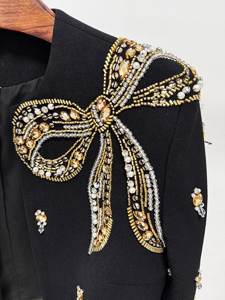 European & American Luxury Beaded Strapless Long Dress with Short Jacket, 2026 Early Spring Collection
