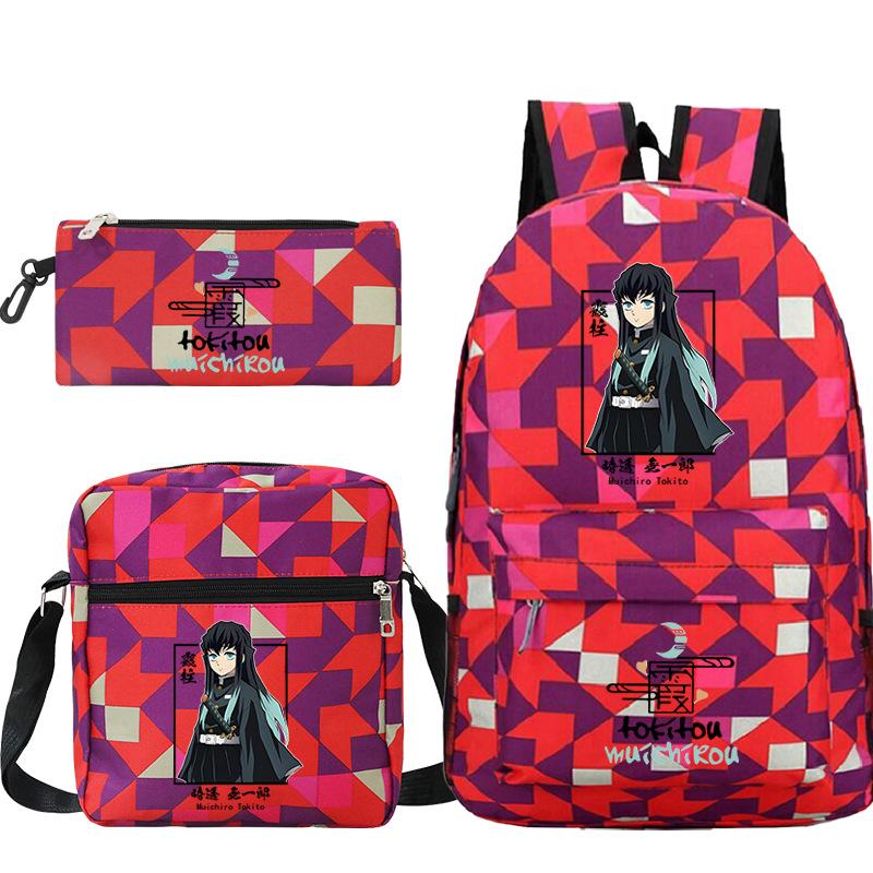 Demon Slayer Ghost Annihilation Blade Primary School Bag New Pencil Case Stationery Set