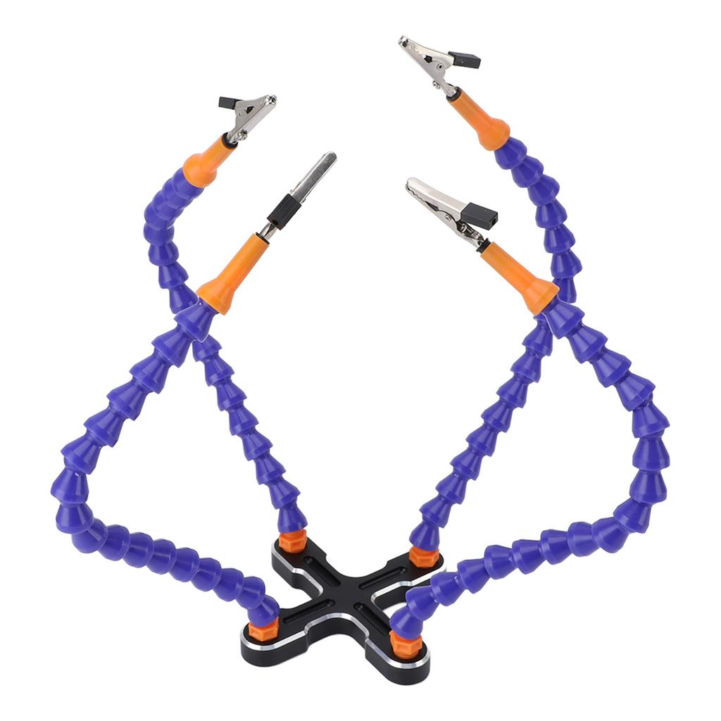 Soldering Helping Hands 4 Flexible Arms Aluminum Alloy Base Third Hand Tools with 4pcs Clips for Assembly Repair Modeling Jewelry Making