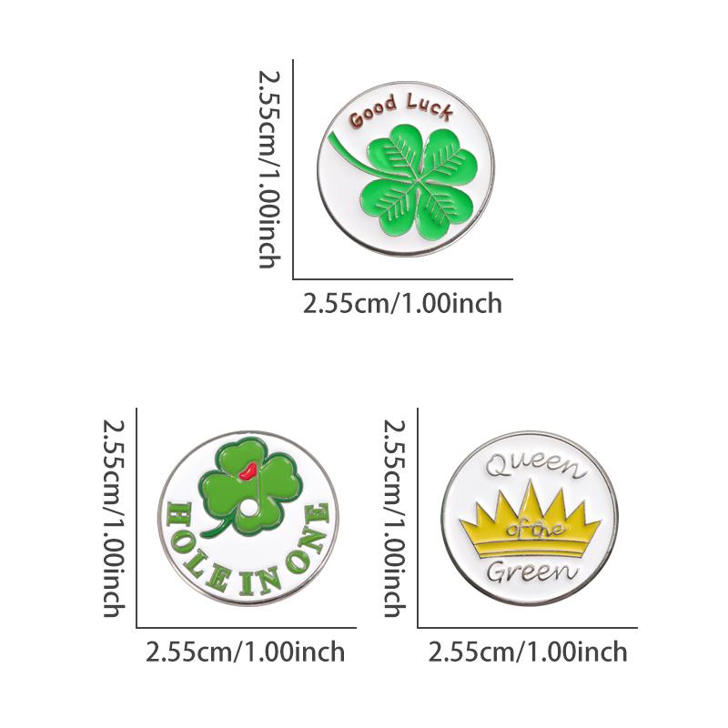 Golf Hat Clip 0.9 Inch Lucky Clover Hard Trendy Hat Metal Badge Jewelry Gift for Friend