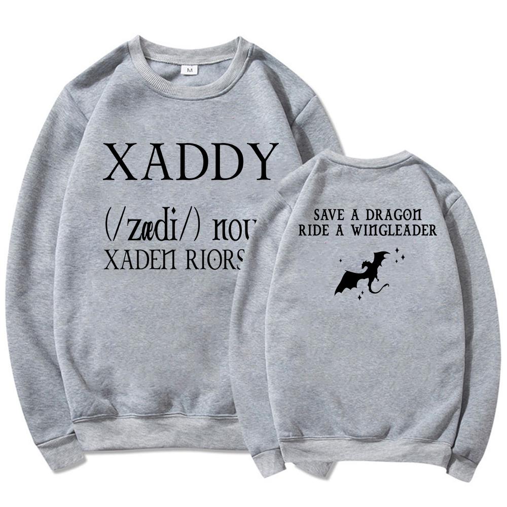 Xaden Fourth Wing Iron Flame Sweatshirt Xaddy Save A Dragon Ride A Wingleader Unisex Sweatshirts Long Sleeve Graphic Hoodies Top
