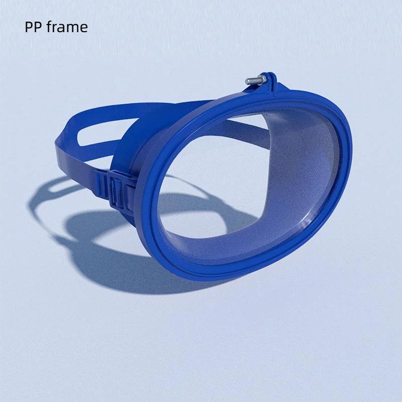 Oval Diving Mask Spearfishing Mask Classic Retro-Style Panoramic Wide View Goggles Tempered Glass Lens For Adults